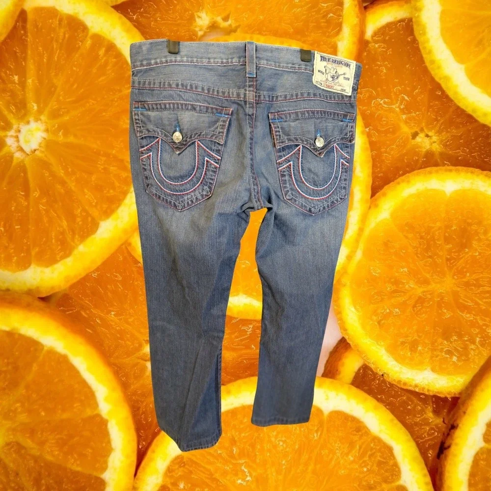 True Religion Straight Leg Jeans Mens Dark Wash Denim‎ Size 38